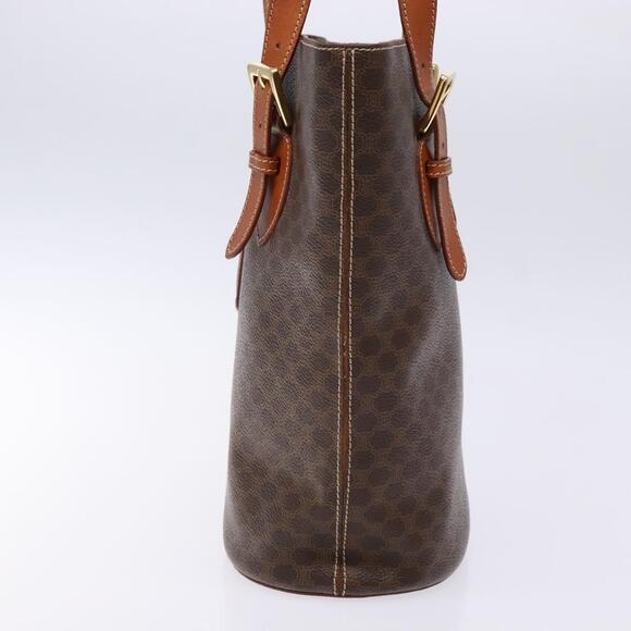 CELINE Macadam Canvas Hand Bag Pvc Leather Brown Gold - Picture 4 of 13